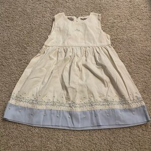 Boutique Collection Cream and Blue Kids Dress